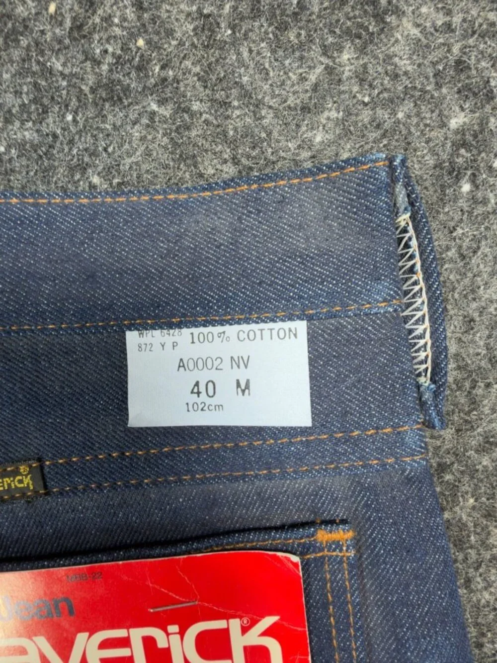 Maverick Boot Jean Mens 40 Blue Cotton Western Vintage Made in USA Deadstock